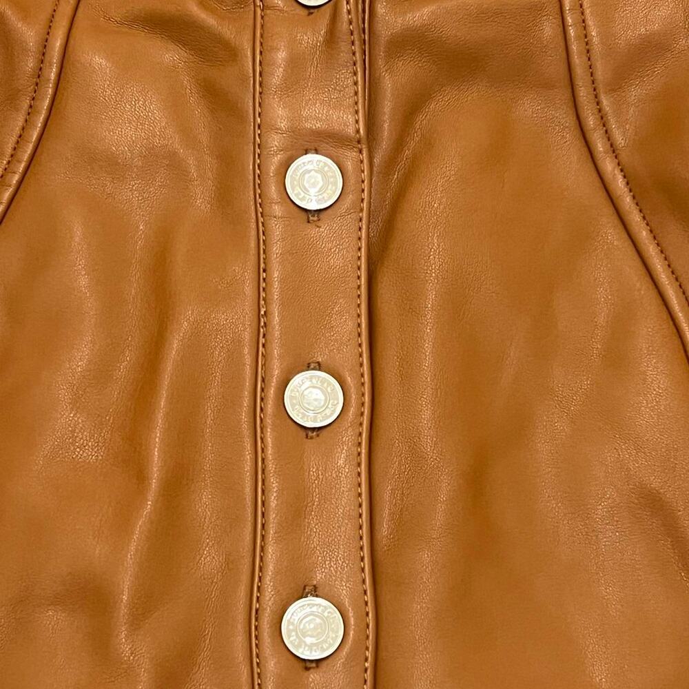 House of CB 'Crystal' Tan Brown Vegan Leather Backless Blazer Midi Dress - Picture 2 of 3